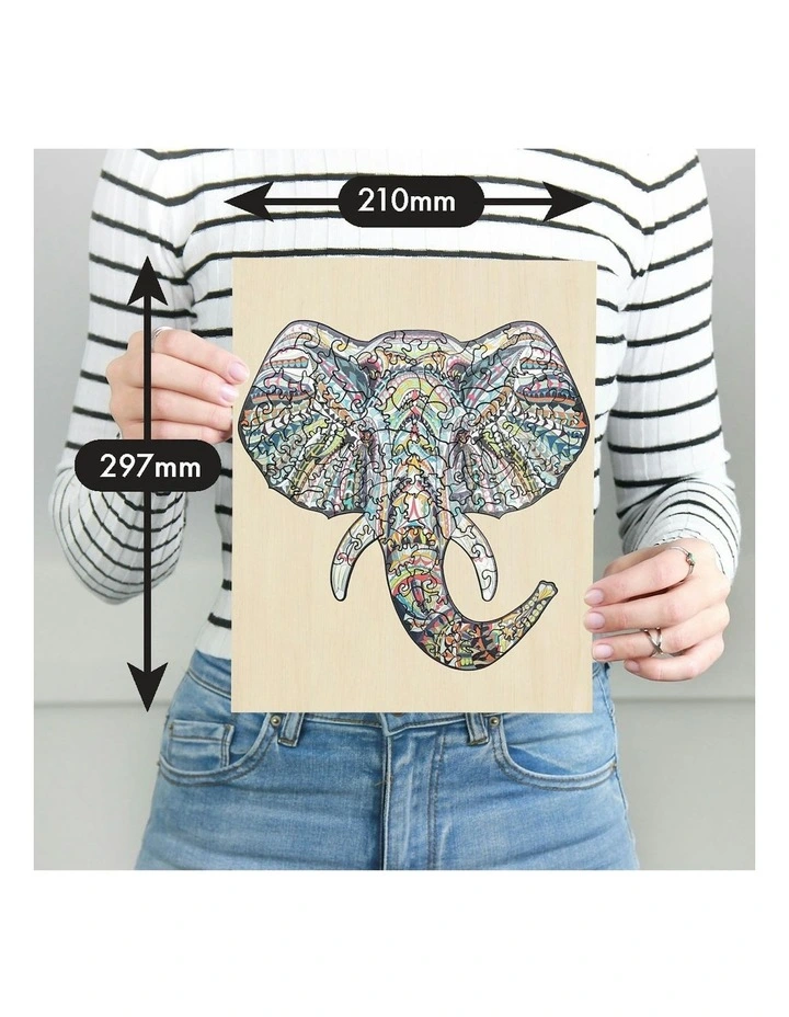 Wooden Elephant Jigsaw Puzzle 137 Piece image 3