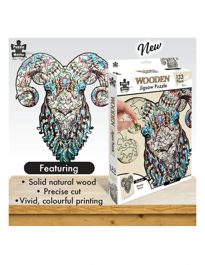 Wooden Ram Jigsaw Puzzle 133 Piece image 2