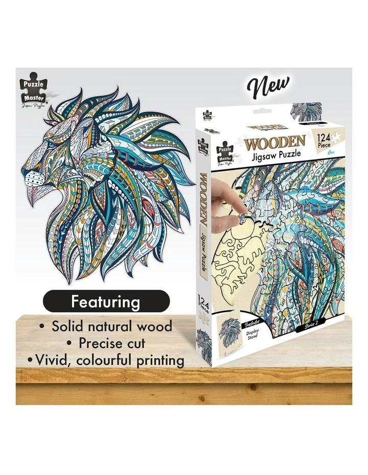 Wooden Lion Jigsaw Puzzle 124 Piece image 2