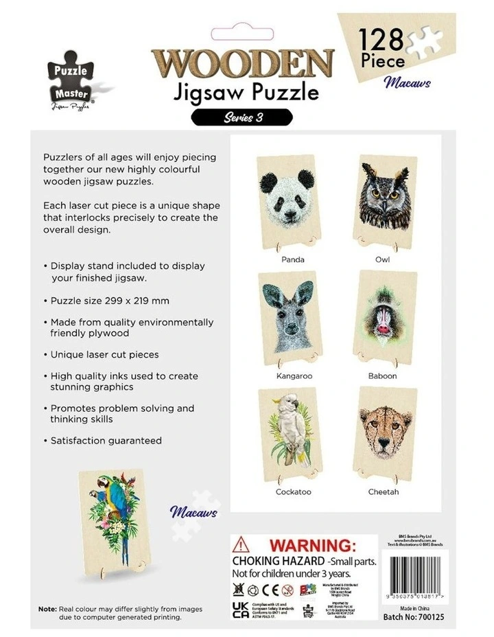 Wooden Jigsaw Macaw Puzzle 128 Piece image 5