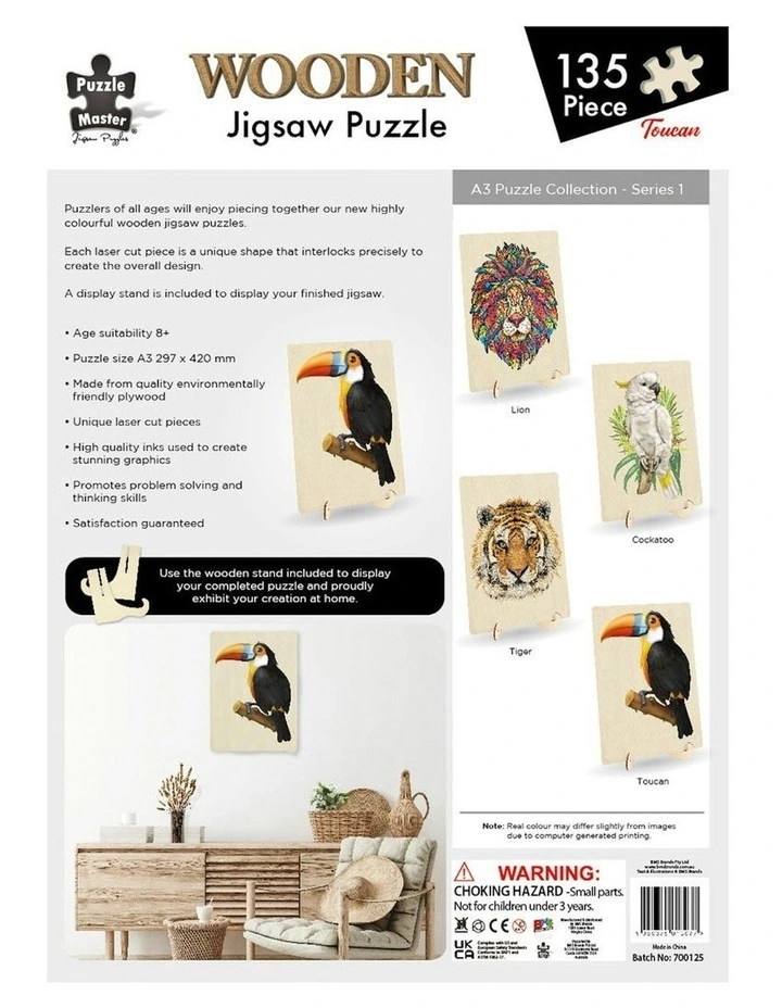 Wooden Jigsaw Toucan (A3 Series) Puzzle 135 Piece image 4