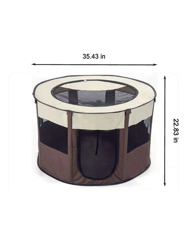 Portable Foldable Durable Pet Play Tent in Brown image 4