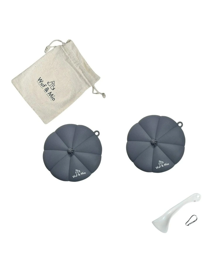 Silicone Pet Food Can Covers 2 Pack in Black image 2