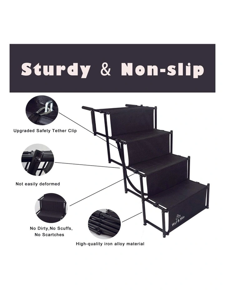 Foldable Dog Stairs in Black image 2