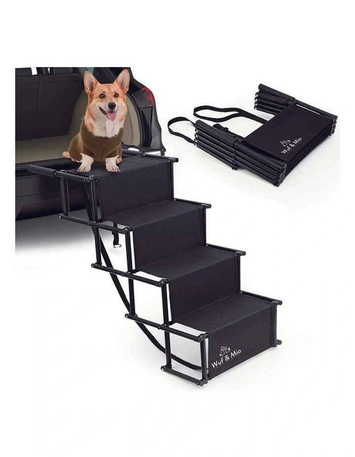 Foldable Dog Stairs in Black image 6
