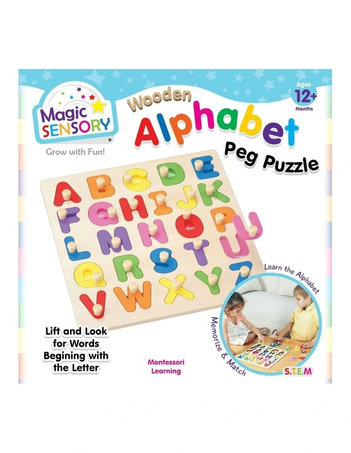 Wooden Alphabet Peg Puzzle image 1