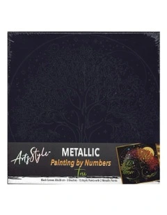 Metallic Paint By Number Tree