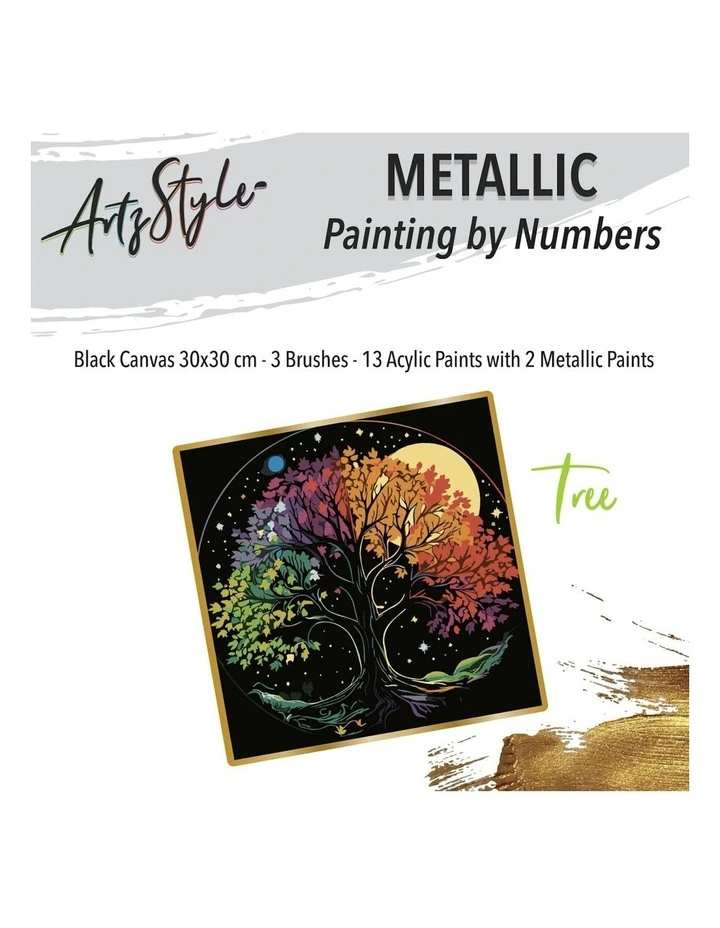 Metallic Paint By Number Tree image 3