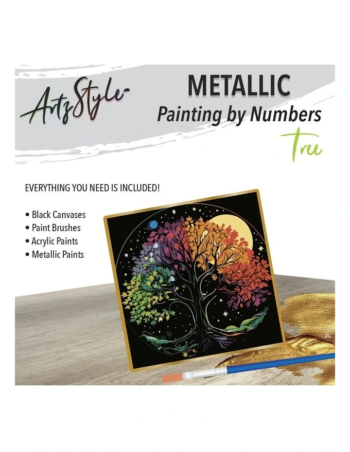 Metallic Paint By Number Tree image 4