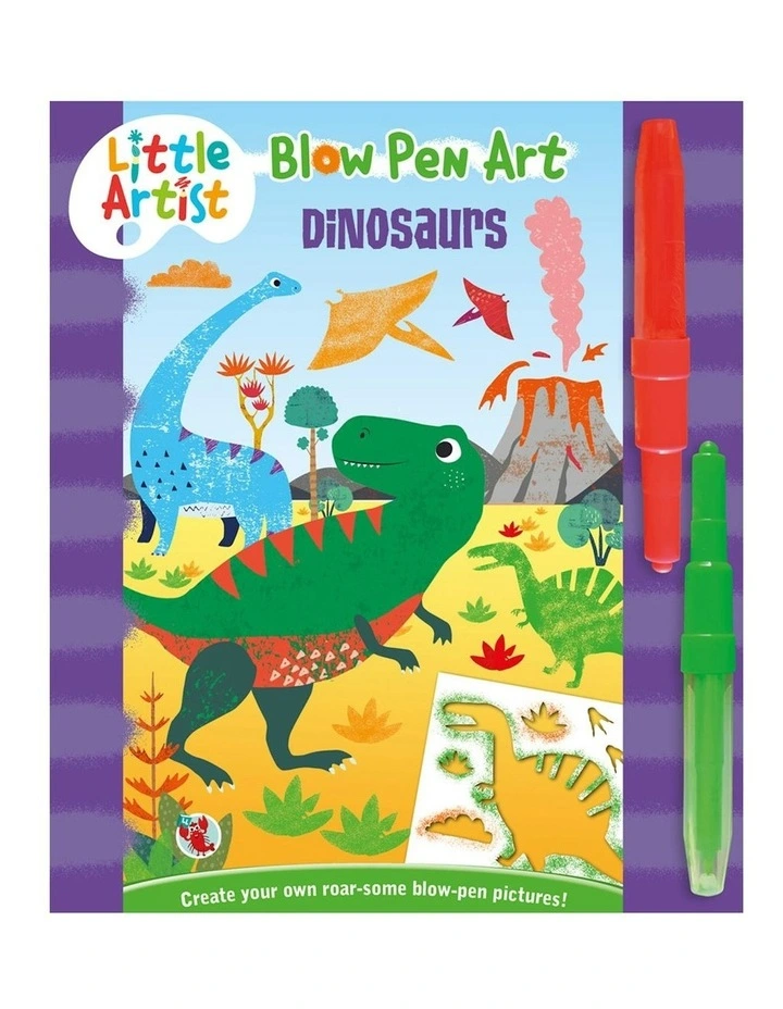 Little Artists -Blow Pen Art - Dinosaurs Drawing Book image 1