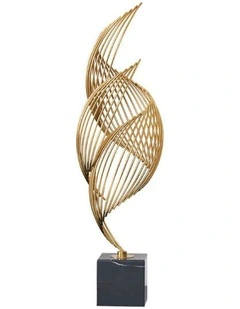 Spiral Leaves Luxury Metal Tabletop 46cm in Gold