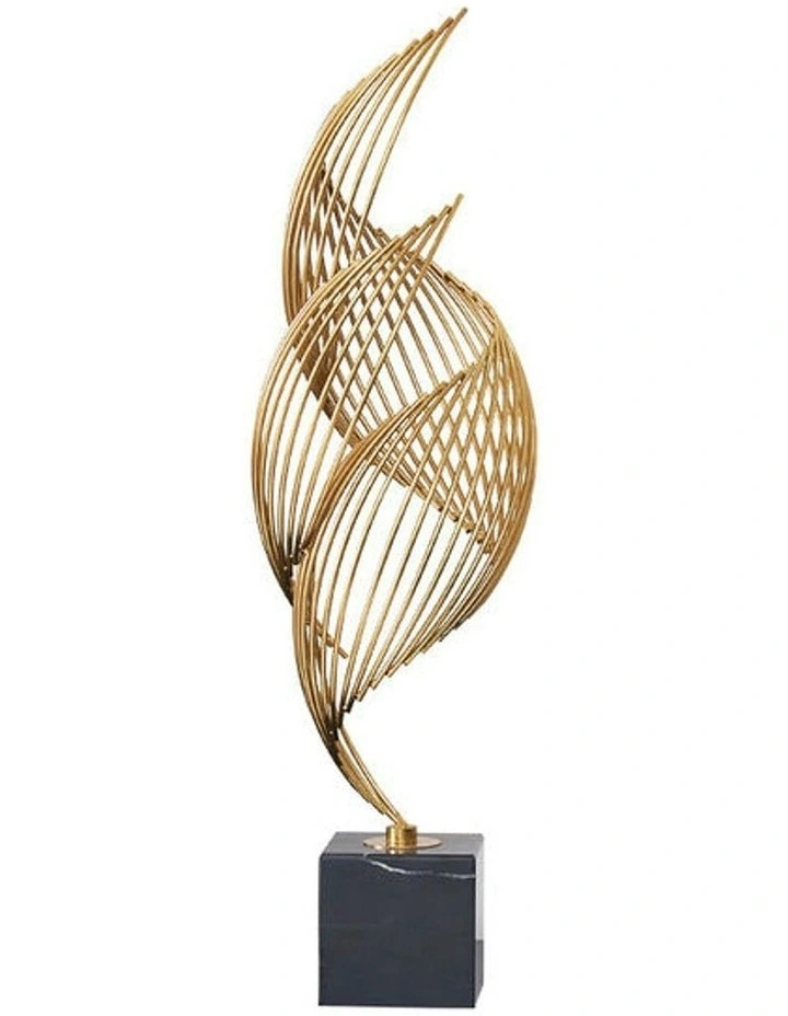 Spiral Leaves Luxury Metal Tabletop 46cm in Gold image 1