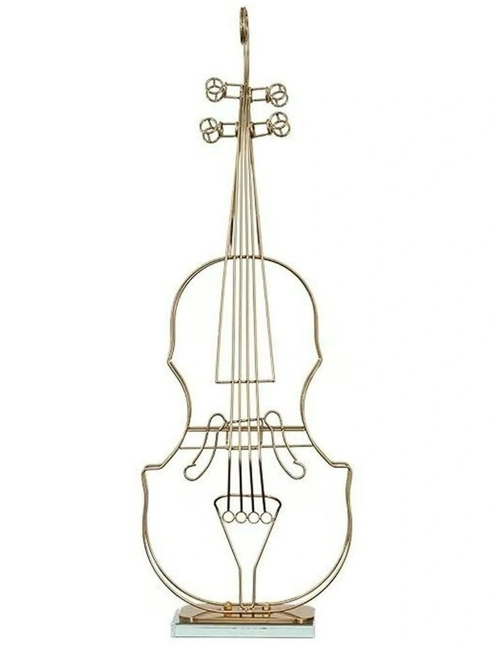 Violin Sculpture Instrument Tabletop 64cm in Gold image 1