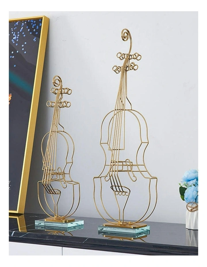 Violin Sculpture Instrument Tabletop 64cm in Gold image 3