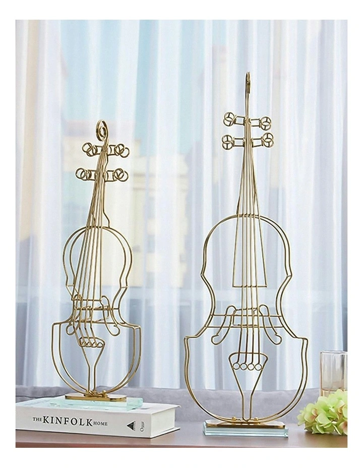 Violin Sculpture Instrument Tabletop 64cm in Gold image 4