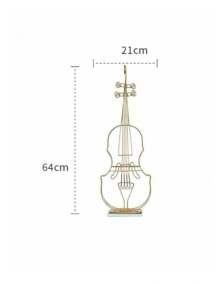 Violin Sculpture Instrument Tabletop 64cm in Gold image 5