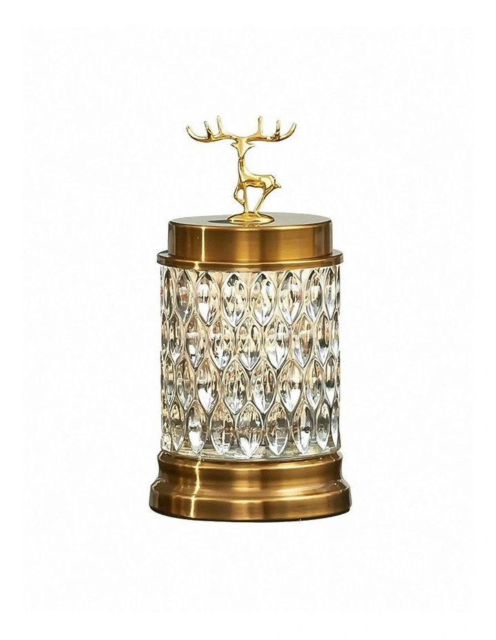 Glass Candy Jar Tabletop Decor 24cm in Gold image 1
