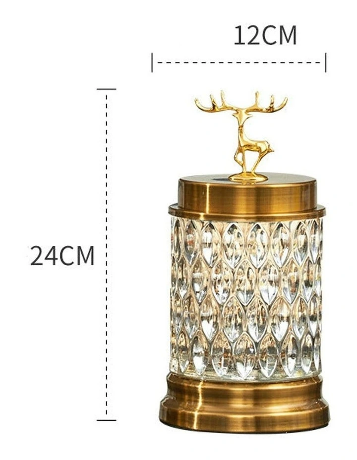 Glass Candy Jar Tabletop Decor 24cm in Gold image 4