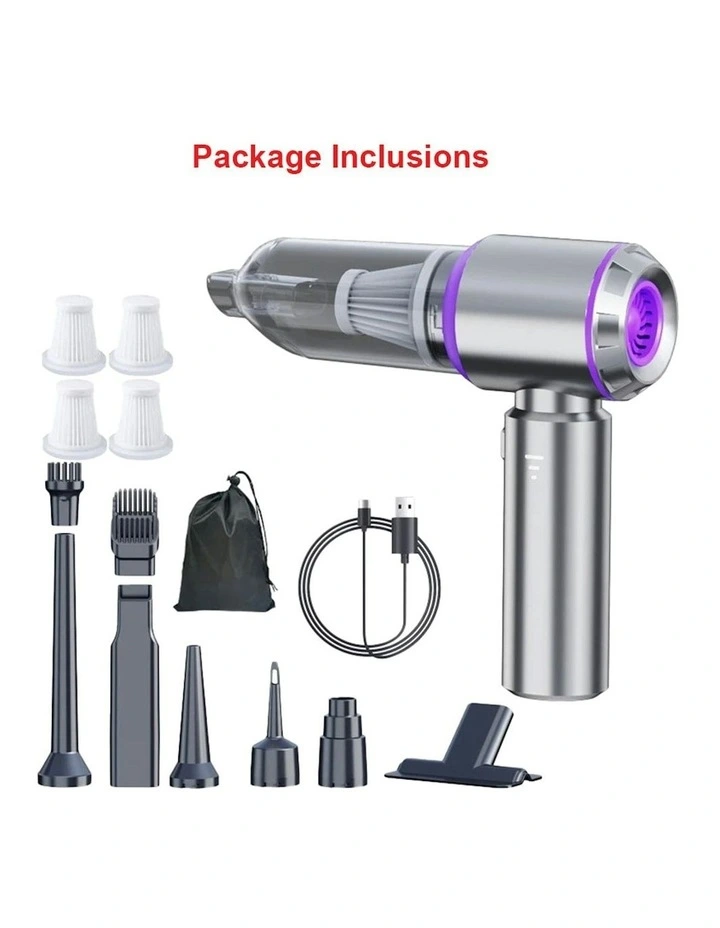 Vacuum Cleaner With Bag Purple Basic 4 Filters Mini Handheld Portable Blower 2in1 image 5