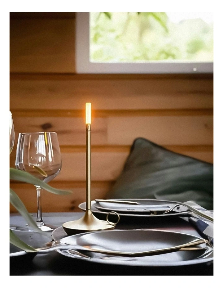 Hotel Lightning Lamp Upgraded Gold Led Bar Table lamp USB Rechargeable Office Restaurant Study Reading Desk Light image 2