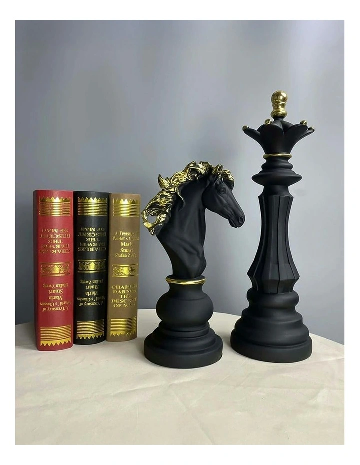 Home Figurine Chess Piece in Black Knight Medium Resin image 2