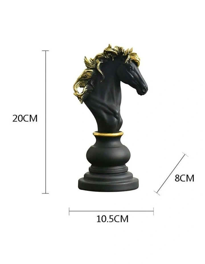 Home Figurine Chess Piece in Black Knight Medium Resin image 6