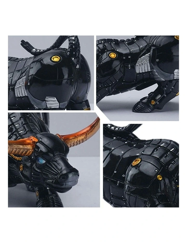Home Figurine Mechanical Bull Resin in Black image 2