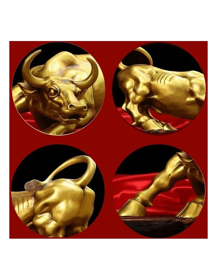 Home Figurine Bull Resin in Gold image 4