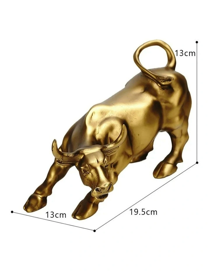 Home Figurine Bull Resin in Gold image 5