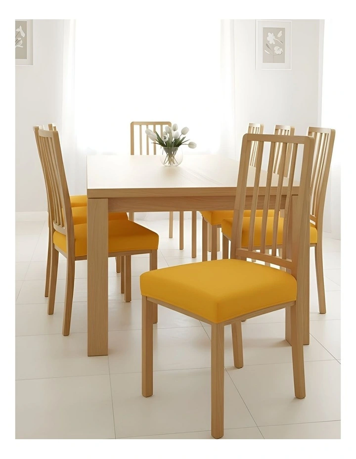 Stretch Seat Chair Cover in Yellow image 3