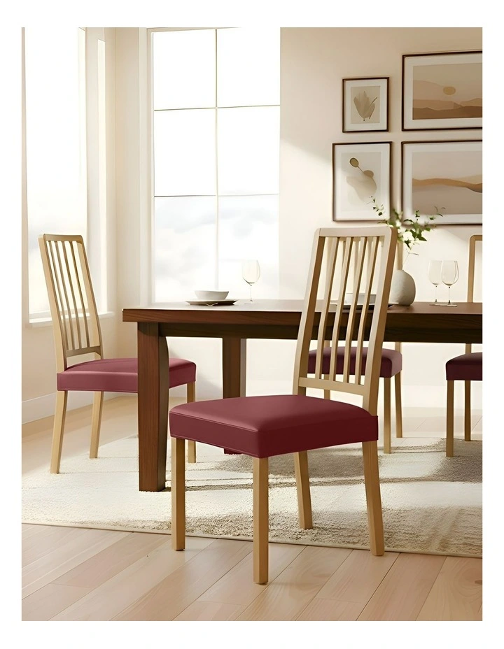 Pu Leather Chair Cover in Wine Red image 2