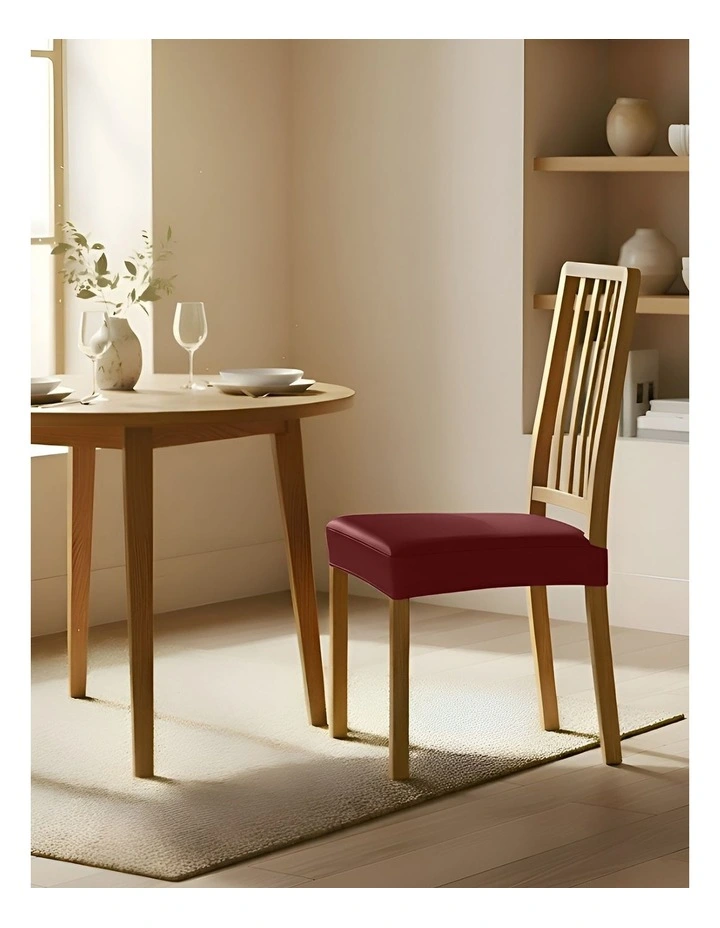 Pu Leather Chair Cover in Wine Red image 3
