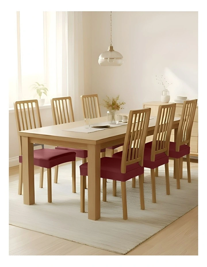 Pu Leather Chair Cover in Wine Red image 4