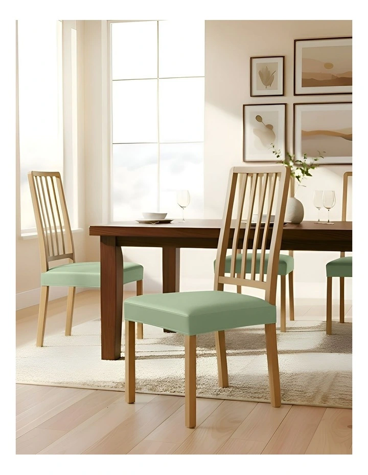 Pu Leather Chair Cover in Light Green image 2