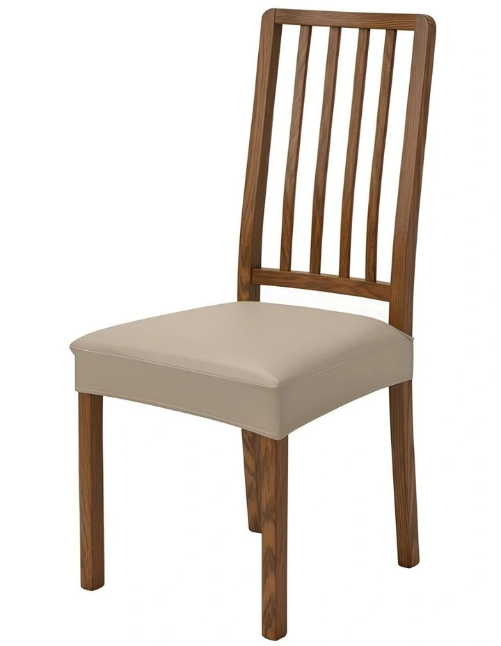 Pu Leather Chair Cover in Beige image 1