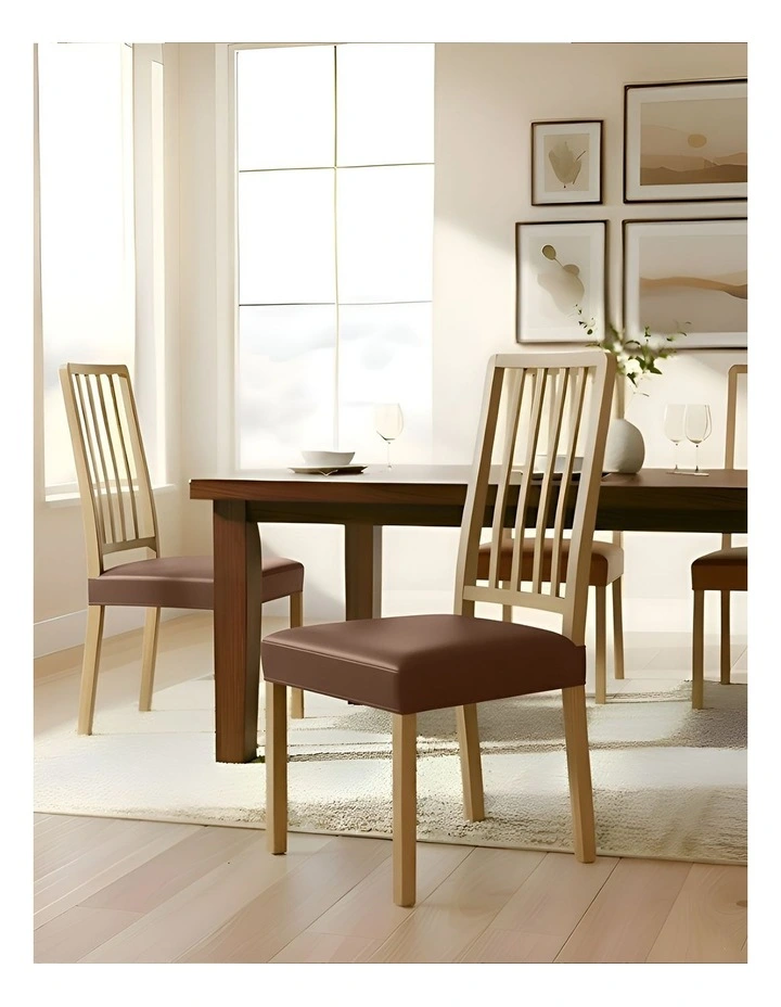 Pu Leather Chair Cover in Coffee image 2