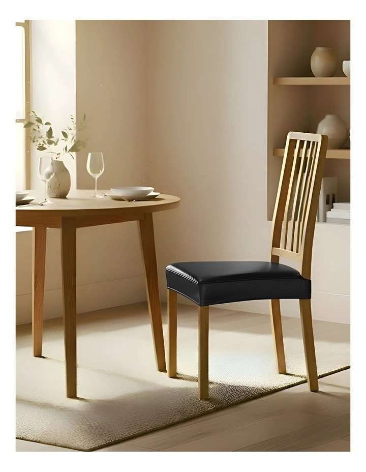Pu Leather Chair Cover in Black image 3