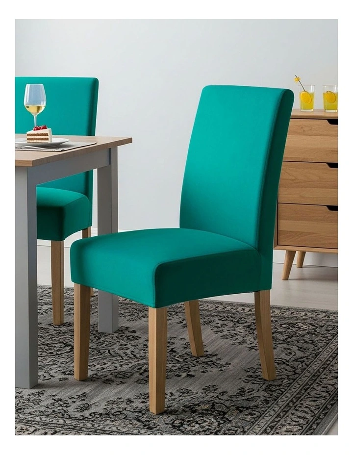 Velvet Plush Chair Cover in Peacock Blue image 3