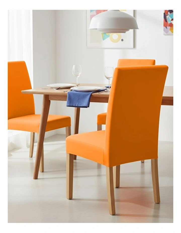 Velvet Stretch Chair Cover in Orange image 3