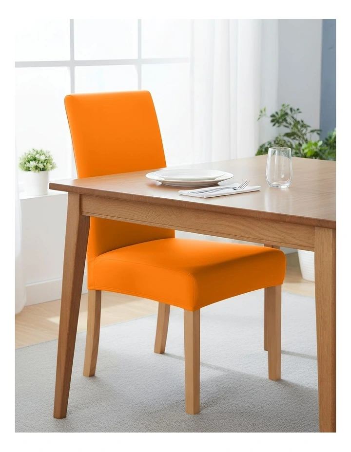 Velvet Stretch Chair Cover in Orange image 4