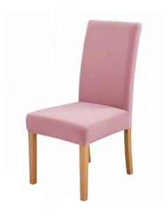 Velvet Stretch Chair Cover in Pink