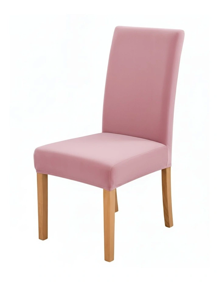 Velvet Stretch Chair Cover in Pink image 1