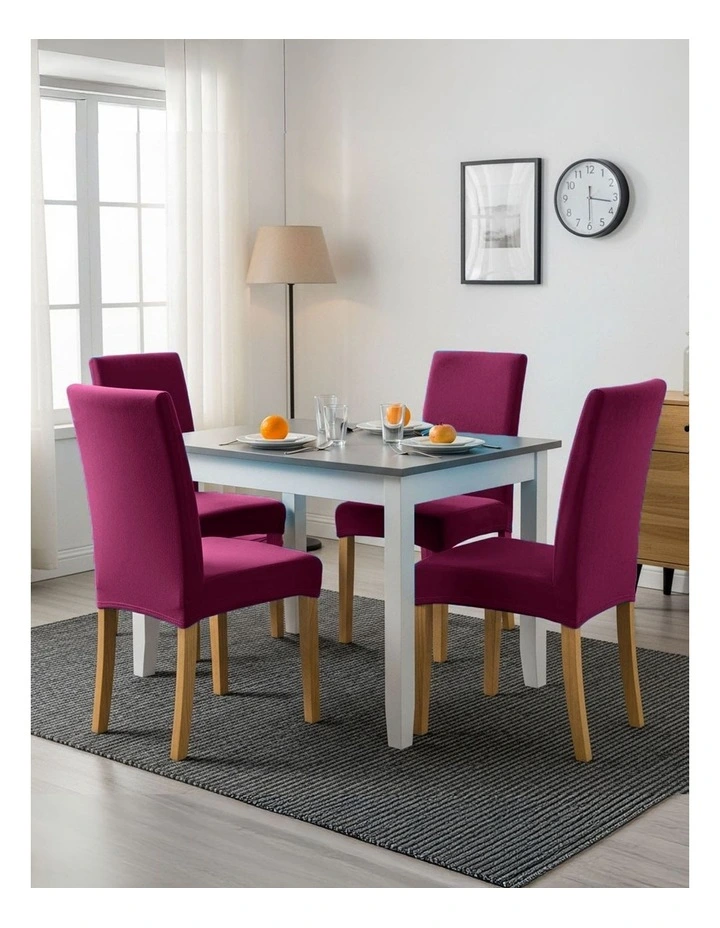 Velvet Plush Stretch Chair Cover in Purple image 5