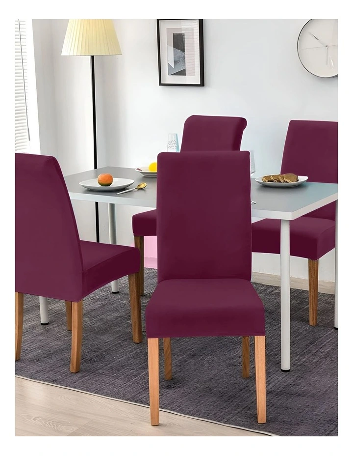 Velvet Plush Stretch Chair Cover in Purple image 7