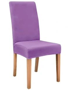 Velvet Plush Stretch Chair Cover in Blue