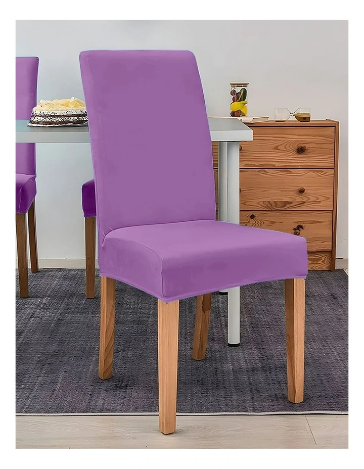 Velvet Plush Stretch Chair Cover in Blue image 2