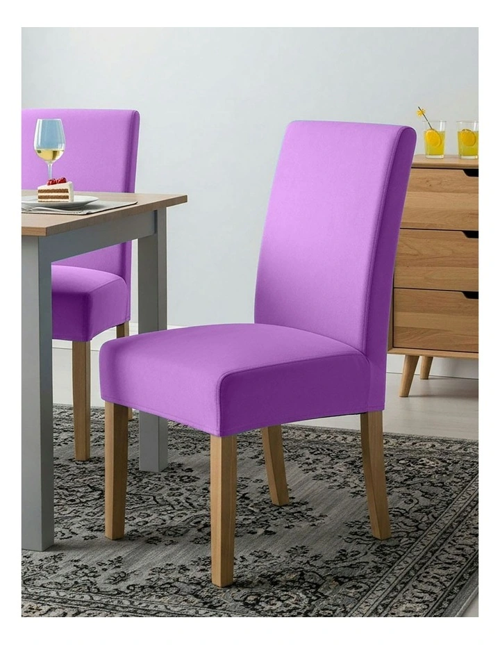 Velvet Plush Stretch Chair Cover in Blue image 4