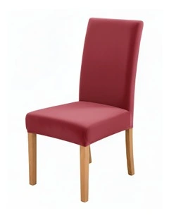 Velvet Chair Cover in Rose Red