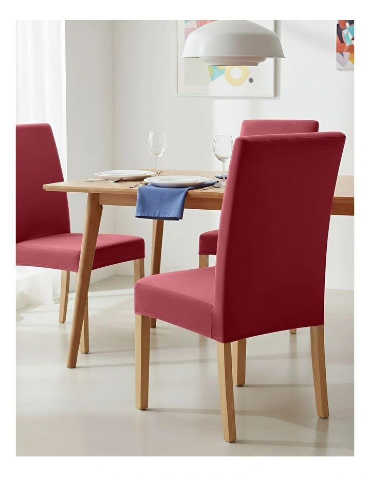 Velvet Chair Cover in Rose Red image 3