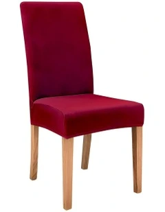 Velvet Plush Stretch Chair Cover in Rose Red